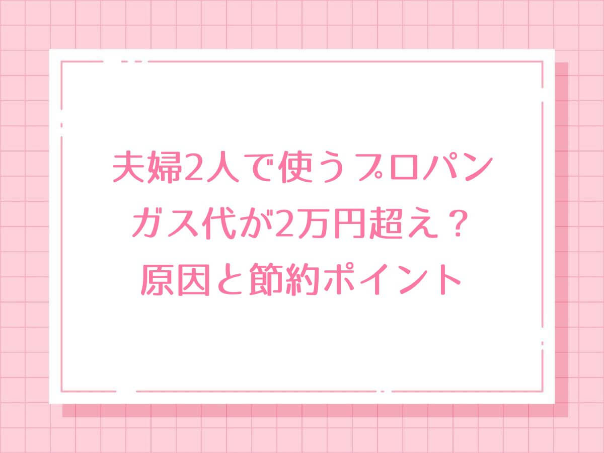 夫婦2人で使うプロパンガス代が2万円超え？原因と節約ポイント
